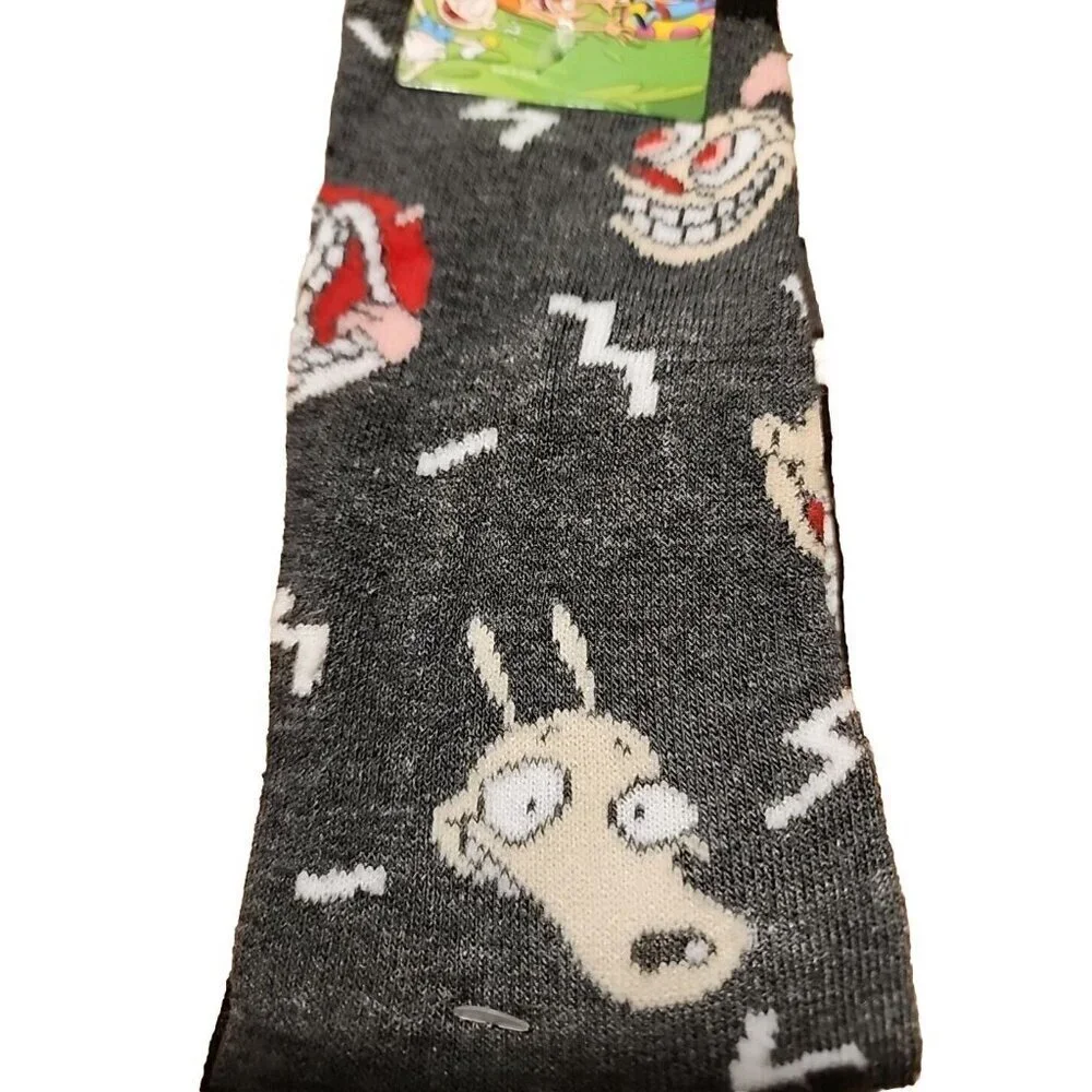 Nickelodeon crew socks 2 Pack Adult Size 6 1/2 - 12 Cat-Dog & Hey Arnold